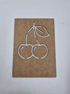 1 Adet Meyveler Kiraz Ahşap Montessori Resim Çizim Okul Dıy Etkinlik Aktivite Sanat 20 cm x 14 cm