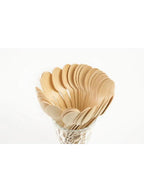 10 Paket Tahta Çatal Bıçak Kaşık Peçete Ikram Seti