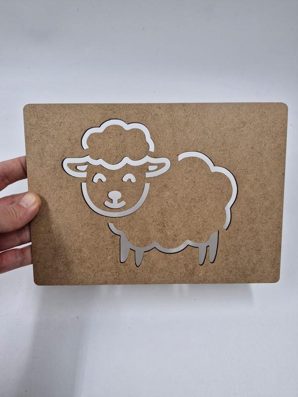 1 Adet Kuzu Ahşap Montessori Çizim Okul Dıy Etkinlik Aktivite Sanat 21 cm x 15 cm