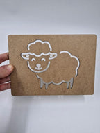 1 Adet Kuzu Ahşap Montessori Çizim Okul Dıy Etkinlik Aktivite Sanat 21 cm x 15 cm