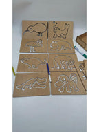 Ahşap Montessori Çizim Seti Avusturalya Havyanları Kutulu 14 Adet