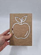 1 Adet Meyveler Elma Ahşap Montessori Resim Çizim Okul Dıy Etkinlik Aktivite Sanat 20 cm x 14 cm