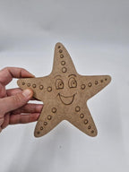 1 Adet Sevimli Deniz Yıldızı Ahşap Boyama Okul Dıy Etkinlik Aktivite Sanat 15 cm x 15 cm