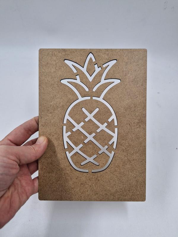 1 Adet Meyveler Ananas Ahşap Montessori Resim Çizim Okul Dıy Etkinlik Aktivite Sanat 20 cm x 14 cm
