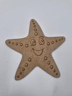 1 Adet Sevimli Deniz Yıldızı Ahşap Boyama Okul Dıy Etkinlik Aktivite Sanat 15 cm x 15 cm