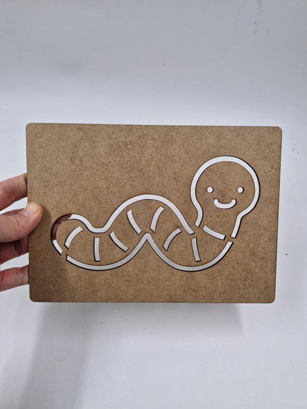 1 Adet Tırtıl Ahşap Montessori Çizim Okul Dıy Etkinlik Aktivite Sanat 21 cm x 15 cm