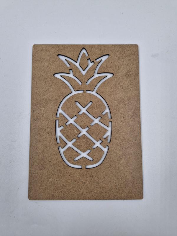 1 Adet Meyveler Ananas Ahşap Montessori Resim Çizim Okul Dıy Etkinlik Aktivite Sanat 20 cm x 14 cm