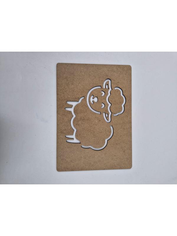 1 Adet Kuzu Ahşap Montessori Çizim Okul Dıy Etkinlik Aktivite Sanat 21 cm x 15 cm