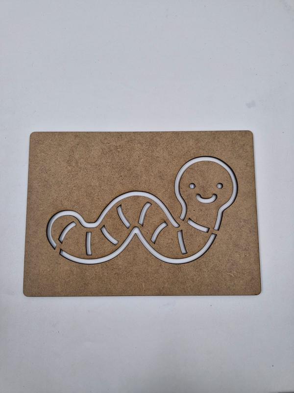 1 Adet Tırtıl Ahşap Montessori Çizim Okul Dıy Etkinlik Aktivite Sanat 21 cm x 15 cm