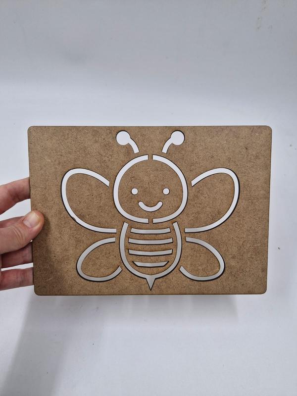 1 Adet Arı Ahşap Montessori Çizim Okul Dıy Etkinlik Aktivite Sanat 21 cm x 15 cm