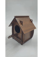 Ahşap Kuş Yuvası Evi Ceviz 11 cm x 10 cm x 15 cm