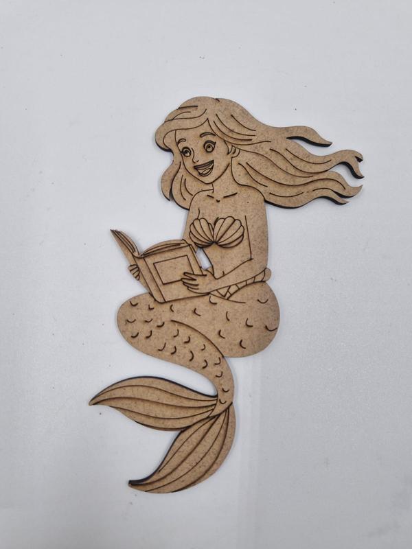 10 Adet Sevimli Deniz Kızı Ahşap Boyama Okul Diy Etkinlik Aktivite Sanat 15 cm x 10 cm