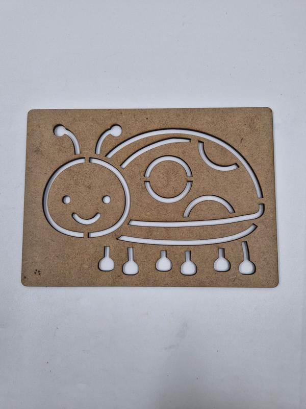 1 Adet Uğur Böceği Ahşap Montessori Çizim Okul Dıy Etkinlik Aktivite Sanat 21 cm x 15 cm