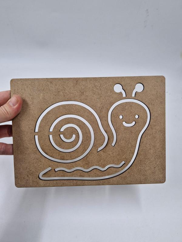 1 Adet Salyangoz Ahşap Montessori Çizim Okul Dıy Etkinlik Aktivite Sanat 21 cm x 15 cm