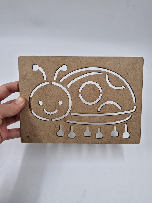 1 Adet Uğur Böceği Ahşap Montessori Çizim Okul Dıy Etkinlik Aktivite Sanat 21 cm x 15 cm