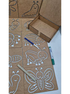 Ahşap Montessori Çizim Seti Böcekler Kutulu 15 Adet