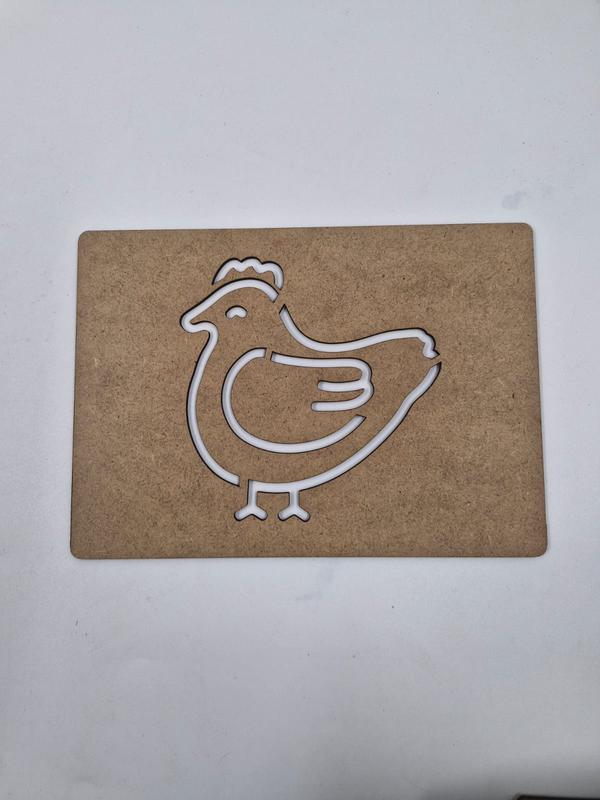 1 Adet Tavuk Ahşap Montessori Çizim Okul Dıy Etkinlik Aktivite Sanat 21 cm x 15 cm
