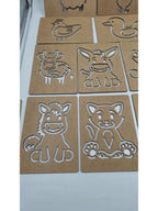 Ahşap Montessori Çizim Seti Çiftlik Hayvanları Kutulu 14 Adet