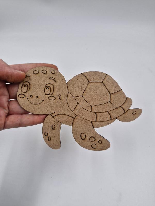 1 Adet Sevimli Kaplumbağa Ahşap Boyama Okul Dıy Etkinlik Aktivite Sanat 15 cm x 11 cm