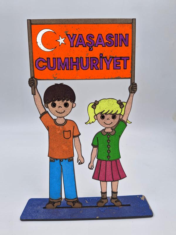 1 Adet Yaşasın Cumhuriyet Ahşap Boyama Okul Dıy Etkinlik Aktivite Sanat 25 cm x 13 cm