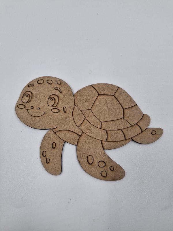 1 Adet Sevimli Kaplumbağa Ahşap Boyama Okul Dıy Etkinlik Aktivite Sanat 15 cm x 11 cm