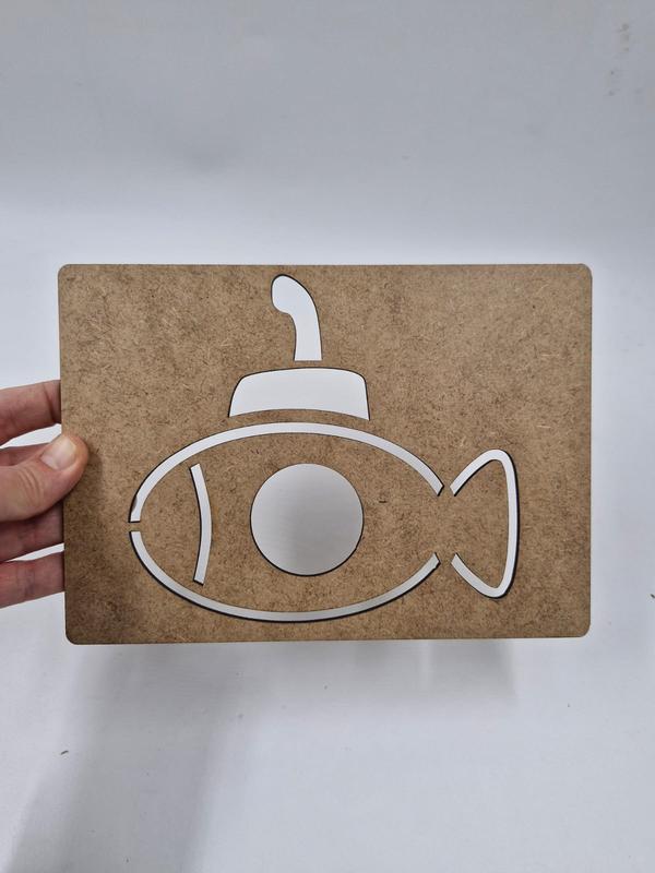 1 Adet Denizaltı Ahşap Montessori Çizim Okul Dıy Etkinlik Aktivite Sanat 21 cm x 15 cm