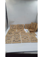 Ahşap Montessori Çizim Seti Çiftlik Hayvanları Kutulu 14 Adet