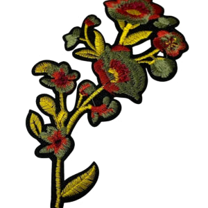 Aplike Ütü İle Yapışan Büyük Çiçek Sarı Arma 12x6 cm