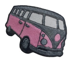 Aplike Ütü İle Yapışan Otobüs Pembe-Gri Arma 4x2,5 cm