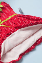 3-6-9 Ay Çilek Bebekler Penye Kumaş Kısa Kol Bebek Elbisesi