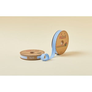 Biye Ekoseli Katlı E01 Mavi 2 cm 25 Metre %65 Koton %35 Polyester