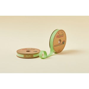 Biye Ekoseli Katlı E05 Yeşil 2 cm 25 Metre %65 Koton %35 Polyester