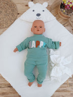 Yenidoğan Beyaz Wool Yün Kumaş Ayıcık Kulaklı Kundak Bebek Battaniyesi