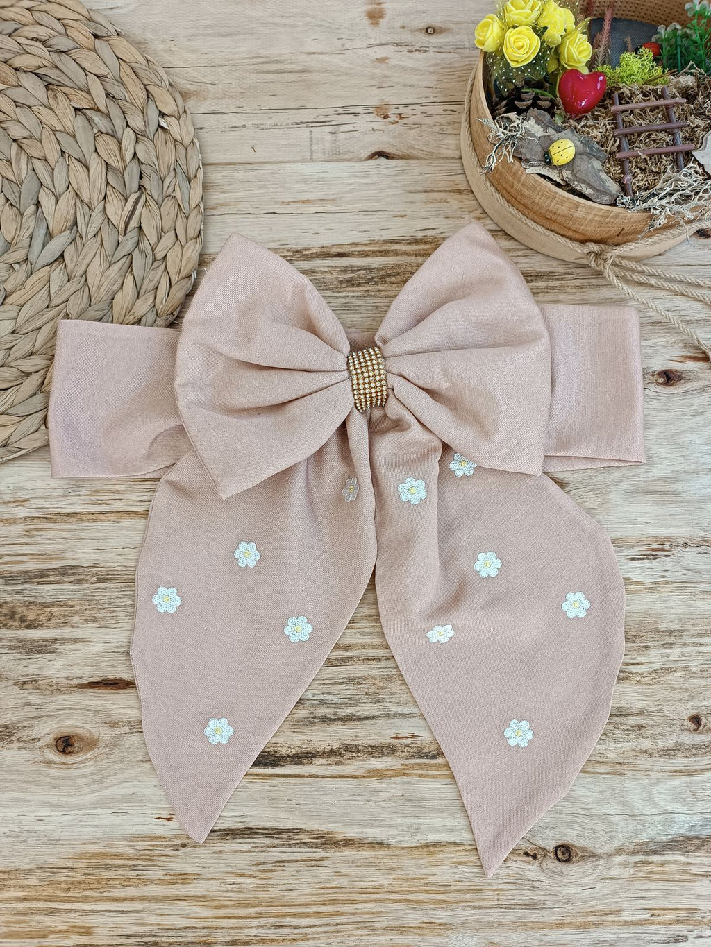 Yenidoğan Papatya Desenli Trilüks Unisex Kundak Bebek Battaniyesi