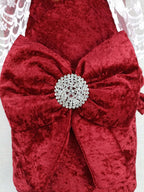 Yenidoğan Saray Kadife Taç Nakışlı İnci Fiyonklu Dantel Duvak Trilüks Kundak Bebek Battaniye