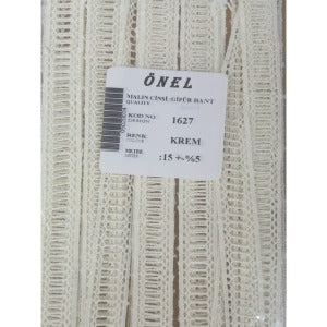 Dantel Polyester Güpür Bant Krem 15 Metre En 3 cm ON-1627-KR
