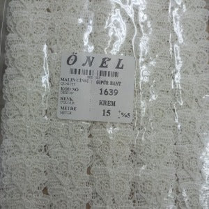 Dantel Polyester Güpür Bant Krem 15 Metre En 6 cm ON-1639-KR