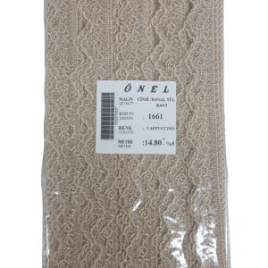 Dantel Polyester Sanal Tül Bant Cappucino 14,80 Metre En 6 cm ON-1661-C