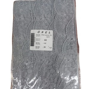 Dantel Polyester Sanal Tül Bant Gri 20 Metre En 6 cm ON-60-G