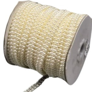 Dikilebilir Sıralı İnci En 1 cm Krem 10 Metre