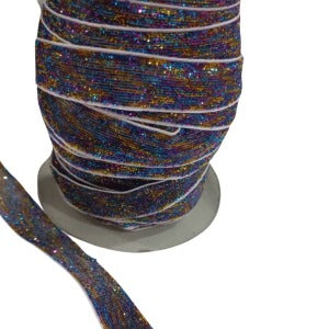 Kadife Kurdele Simli 1,5 cm Karışık Renk 1 Metre