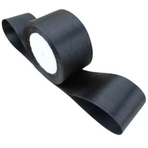 Saten Kurdele 6 cm Siyah 2 Metre