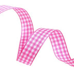 Tafta Ekoseli Kurdele 25 mm Pembe 2 Metre