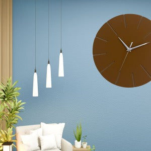 Ahşap Minimal Dekoratif Duvar Saati - 33x33 cm Kahverengi
