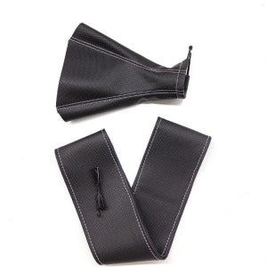 Tüm Araçlara Uyumlu Direksiyon Kılıfı Ve Vites Körüğü Siyah Vinil Gri