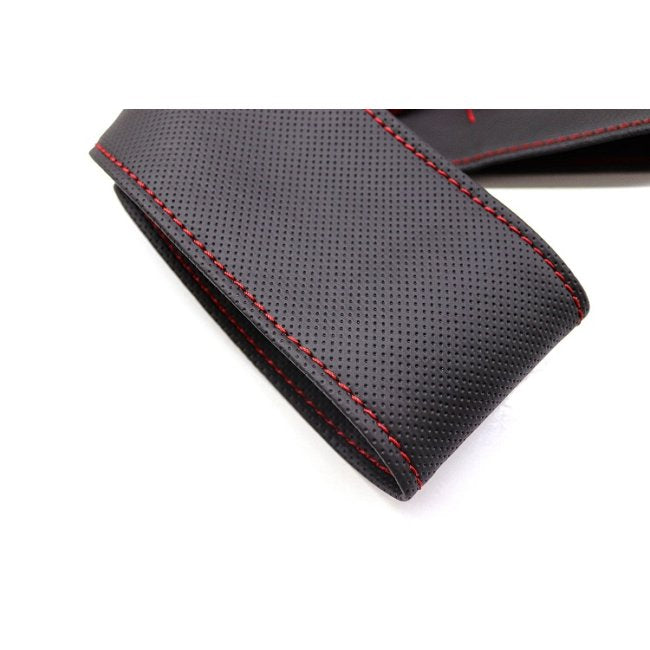 Tüm Araçlara Uyumlu Vinil Direksiyon Kılıfı, Dikmeli Kırmızı Dikişli