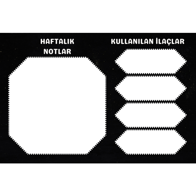 Diyabet Ölçüm Takip Çizelgesi Defteri A Kalite Özel Tasarım 3 Aylık A5 Siyah-Beyaz