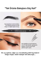 Suya Dayanıklı Çatal Uçlu Kaş Kalemi – 2’si 1 Arada Krem Microblading Etkili Eyeliner & Kaş Kalemi