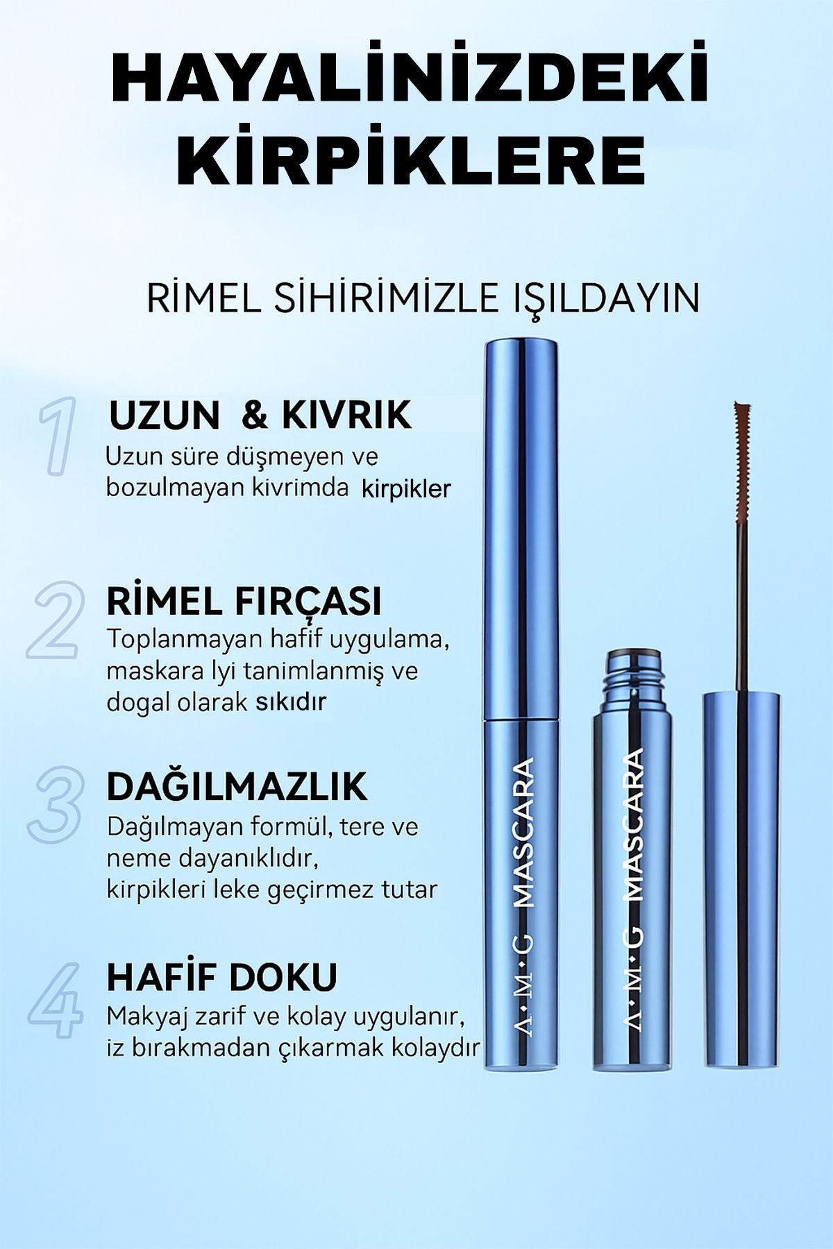 Uzun Süre Kalıcı Maskara – Dağılmayan ve Topaklanmayan Kirpik Etkisi