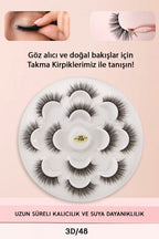 7 Çift Doğal İpek Takma Kirpik 3D 48 Hacimli Sdgnh 1038993